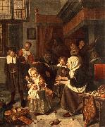 Jan Steen The Feast of St. Nicholas oil painting picture wholesale